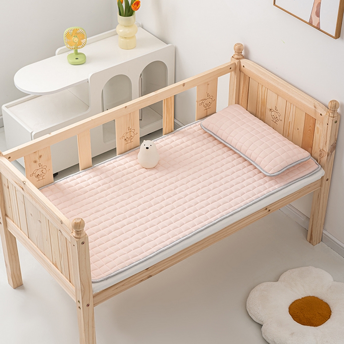 91家纺网 家纺一手货源 找家纺 吾诺家居 2024新款冰嘟嘟儿童硅胶凉席 浅粉