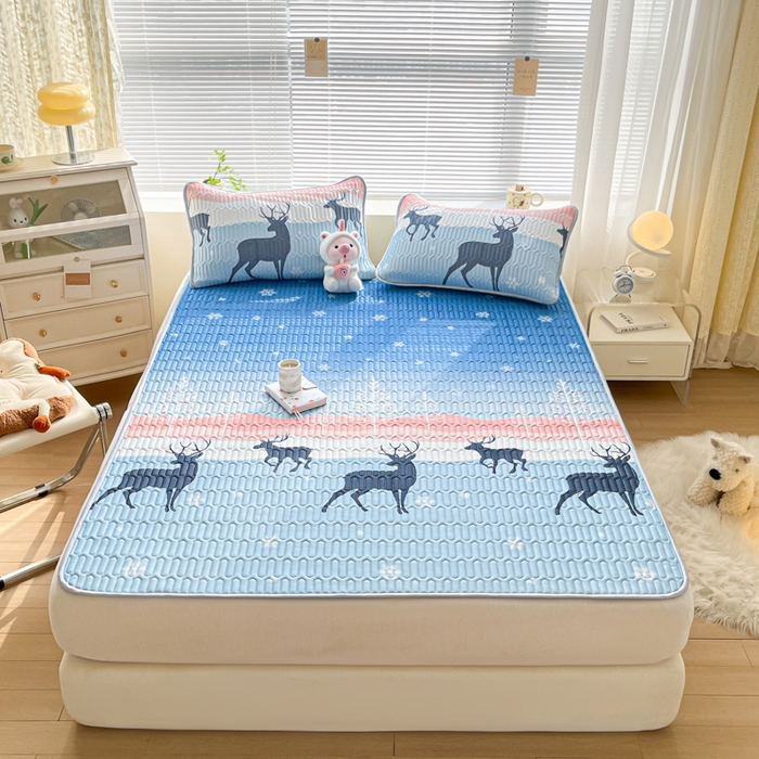 91家纺网 家纺一手货源 找家纺 东宇床垫 2025新款A类凉感丝乳胶成人凉席 一路相伴