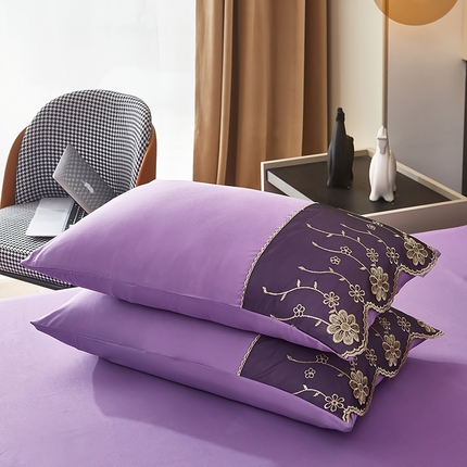 91家纺网 家纺一手货源 找家纺 莉莉安家纺 2025新款枕套 蒂欧-江南紫