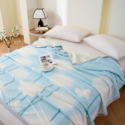 91家纺网 家纺一手货源 找家纺 吾诺家居 2024新款冰嘟嘟微重力硅胶夏被 蒲公英-兰