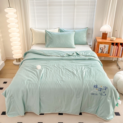 澳洲羽 2024新款A类泡泡棉大豆夏被被子被芯 兰色