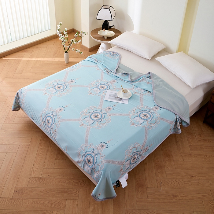 91家纺网 家纺一手货源 找家纺 吾诺家居 2024新款冰嘟嘟微重力硅胶夏被 欧点