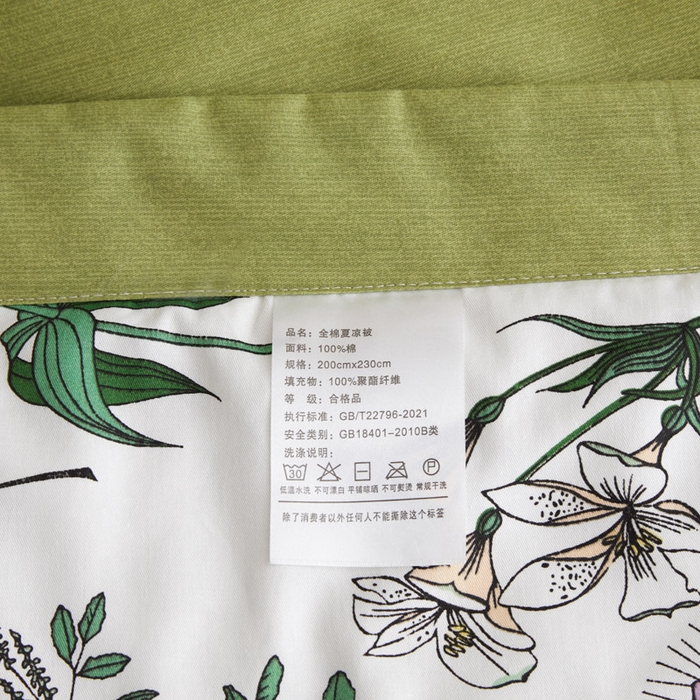 91家纺网 家纺一手货源 找家纺 怡家居 2024新款全棉印花手包边夏被四件套 细语