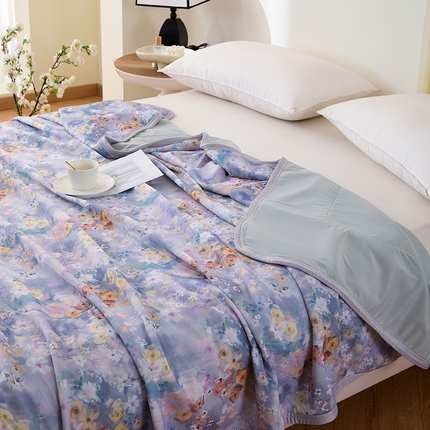 吾诺家居 2024新款冰嘟嘟微重力硅胶夏被 浪漫花语