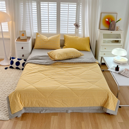 91家纺网 家纺一手货源 找家纺 （总）春皖家纺 2024新款全棉色织抗菌夏被-风格2