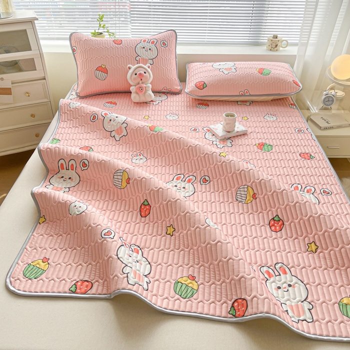 91家纺网 家纺一手货源 找家纺 东宇床垫 2025新款A类凉感丝乳胶成人凉席 仔仔兔