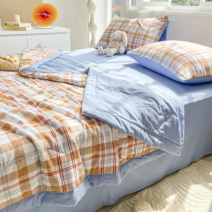 91家纺网 家纺一手货源 找家纺 安哆啦家纺 2024新款A类泡泡棉印花夏被四件套 mini