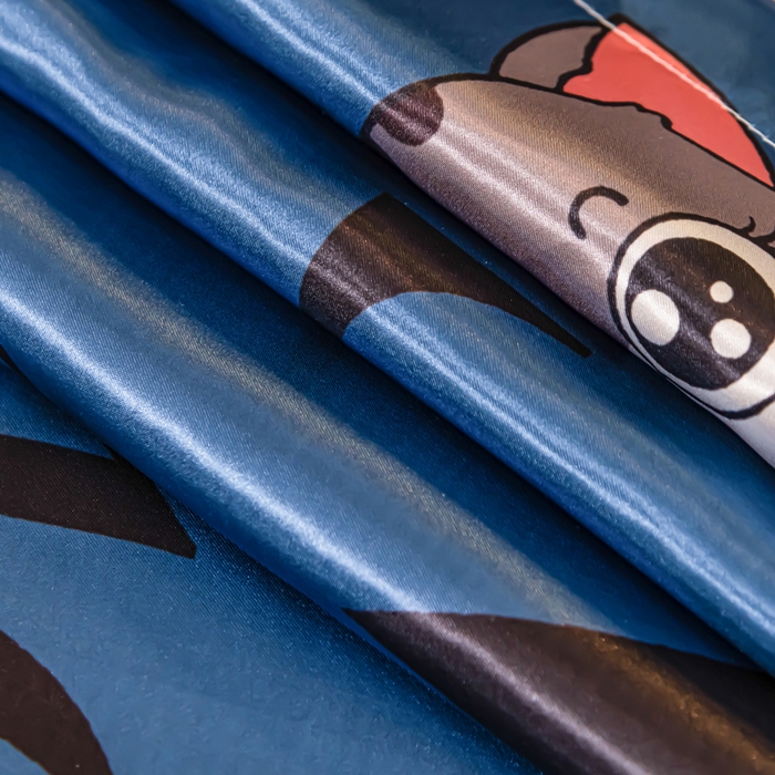 91家纺网 家纺一手货源 找家纺 梦舒羽 2025新款可水洗冰丝枕套宿舍单人凉爽枕头套 招财小猫