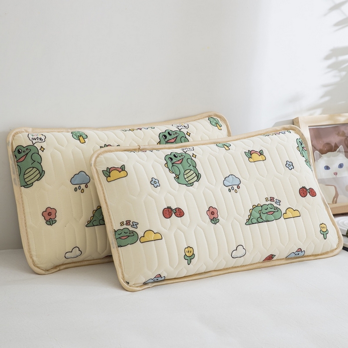 91家纺网 家纺一手货源 找家纺 纽乐家纺 2024新款儿童乳胶枕套 呆萌恐龙