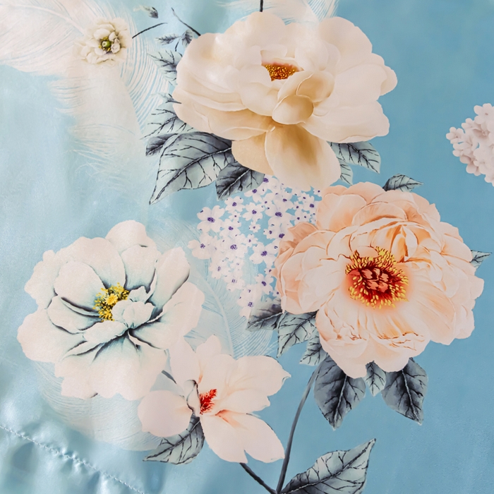 91家纺网 家纺一手货源 找家纺 梦舒羽 2025新款可水洗冰丝枕套宿舍单人凉爽枕头套 花语