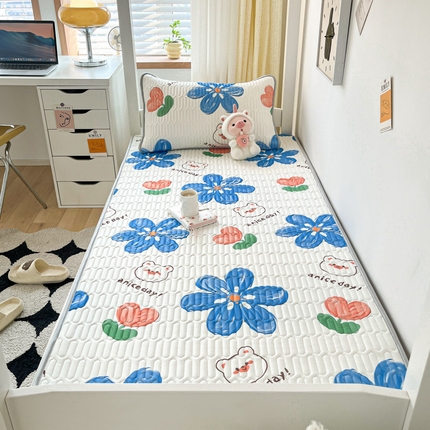 91家纺网 家纺一手货源 找家纺 （总）东宇 2024新款A类凉感丝夹棉乳胶学生凉席