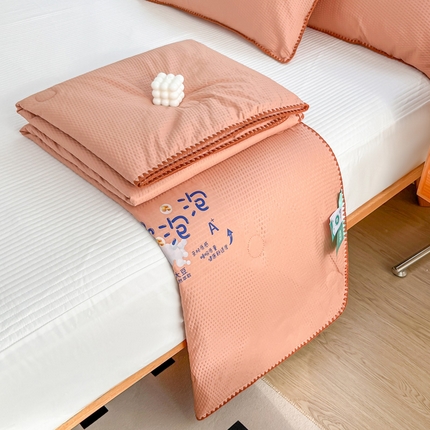 91家纺网 家纺一手货源 找家纺 澳洲羽 2024新款A类泡泡棉大豆夏被被子被芯 豆沙