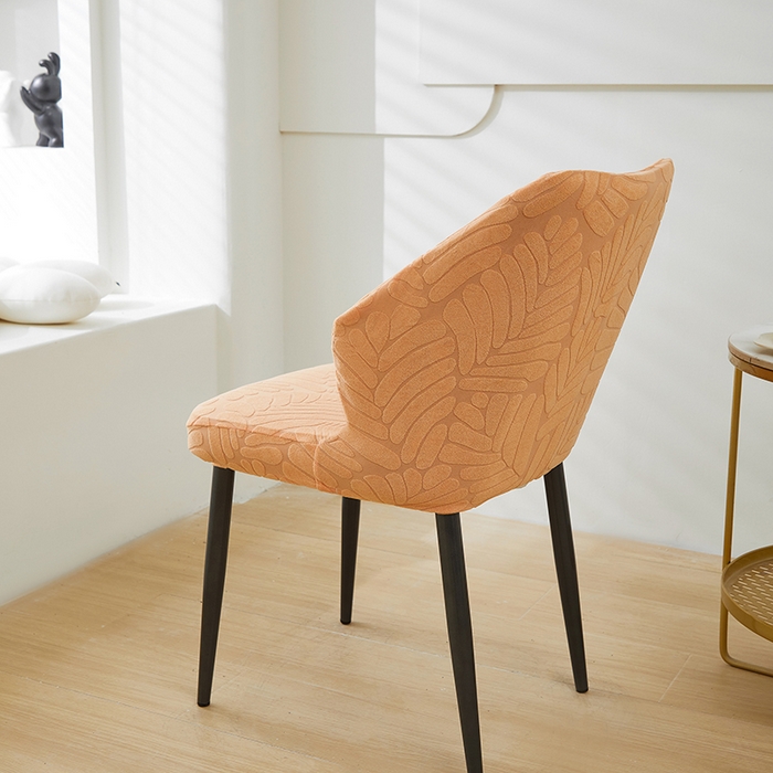 91家纺网 家纺一手货源 找家纺 共鸣沙发套 2024新款臻品提花系列椅套（扇形椅套） 织叶-卡橙