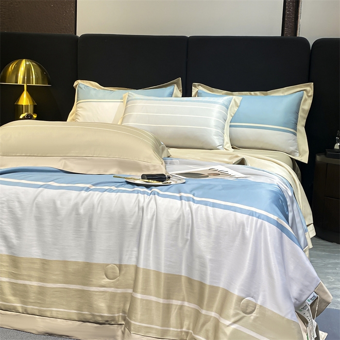 91家纺网 家纺一手货源 找家纺 佳品居 2024新款莱塞尔天丝印花夏被四件套 简约生活