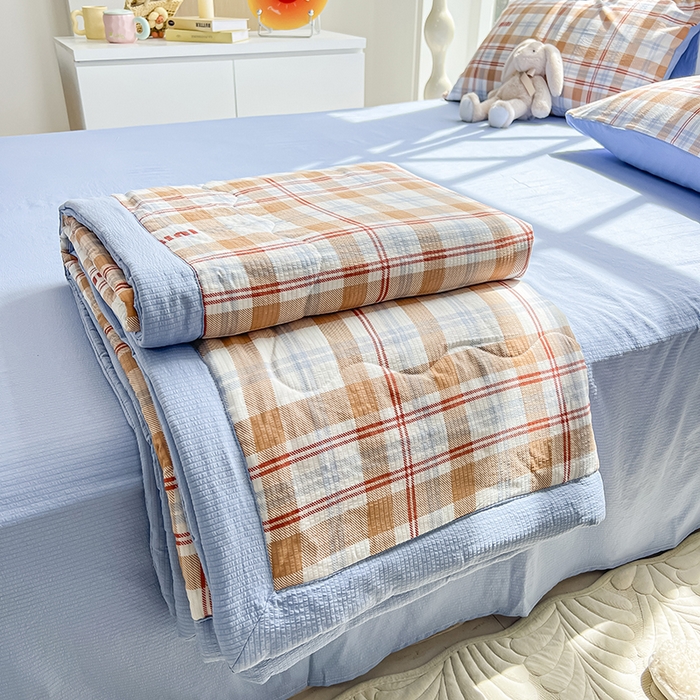 91家纺网 家纺一手货源 找家纺 安哆啦家纺 2024新款A类泡泡棉印花夏被四件套 mini