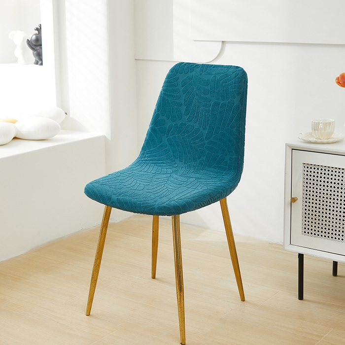 91家纺网 家纺一手货源 找家纺 共鸣沙发套 2024新款臻品提花系列椅套（短背款弧形椅套） 织叶-净蓝