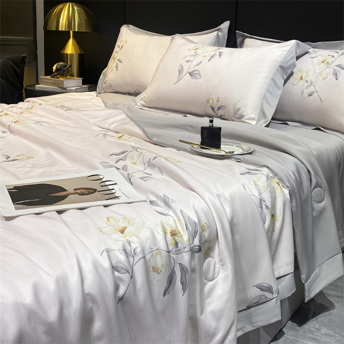 91家纺网 家纺一手货源 找家纺 （总）佳品居 2024新款莱塞尔天丝印花夏被四件套