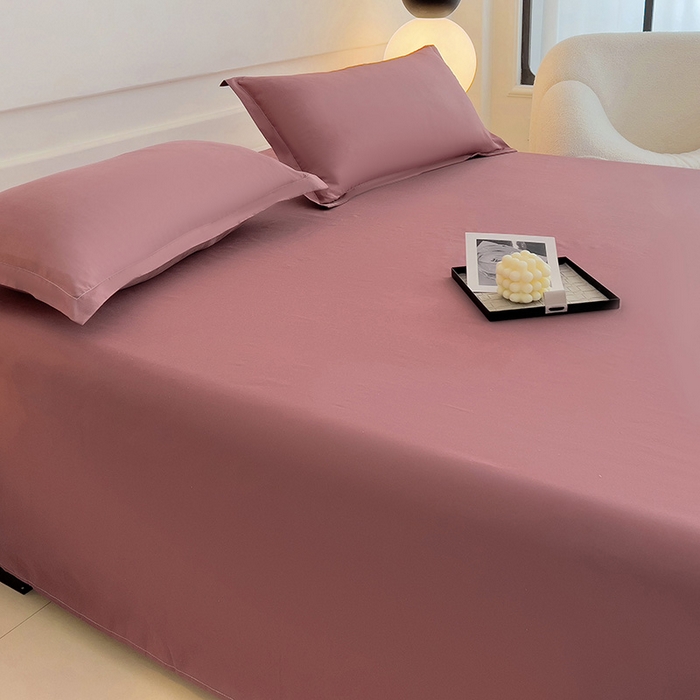 91家纺网 家纺一手货源 找家纺 楠沐家纺 2025年新款芦荟棉柔软亲肤纯色枕套 深豆沙