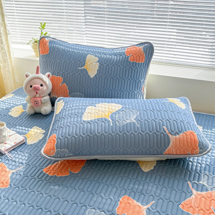 91家纺网 家纺一手货源 找家纺 东宇床垫 2025新款A类凉感丝乳胶成人凉席 三生有杏