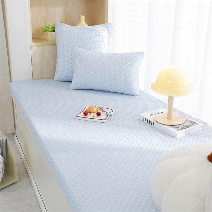 91家纺网 家纺一手货源 找家纺 共鸣沙发垫2024新款5cm厚50D凉豆豆海绵飘窗垫 凉豆豆蓝色