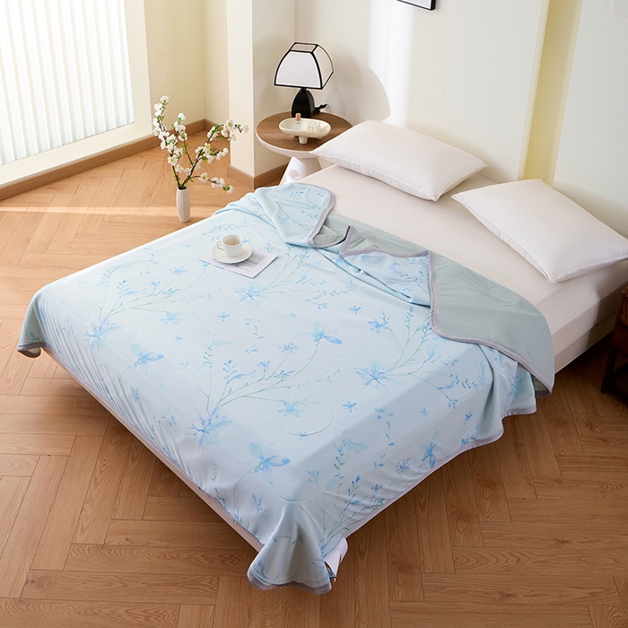 91家纺网 家纺一手货源 找家纺 吾诺家居 2024新款冰嘟嘟微重力硅胶夏被 温情初夏