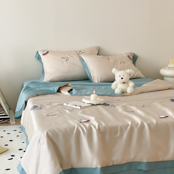 91家纺网 家纺一手货源 找家纺 （总）星野 2024新款80s奥地利天丝夏被-学霸太空人