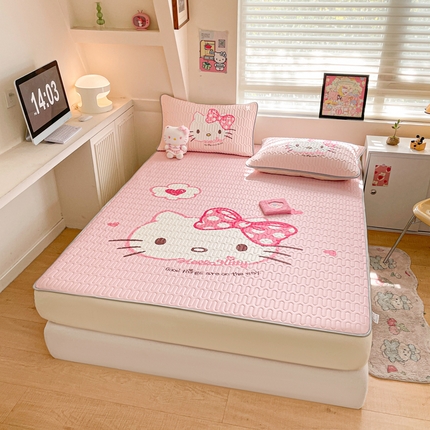 金爱家 2024款三丽鸥乳胶凉席床笠款 粉梦kt