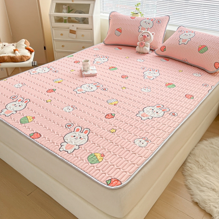 91家纺网 家纺一手货源 找家纺 东宇床垫 2025新款A类凉感丝乳胶成人凉席 仔仔兔