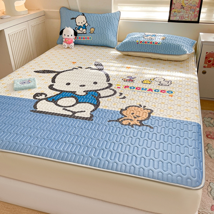 91家纺网 家纺一手货源 找家纺 金爱家 2024款三丽鸥乳胶凉席床笠款 星星帕哈狗