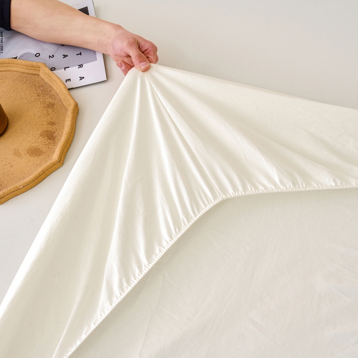 91家纺网 家纺一手货源 找家纺 云尚床笠 热卖简约风纯色原棉床笠系列 白色