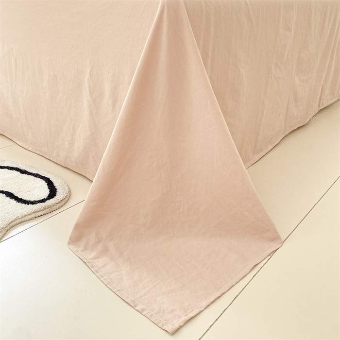 91家纺网 家纺一手货源 找家纺 盛秋家纺 2025新款亲肤格子水洗棉四件套 咖大格+奶茶