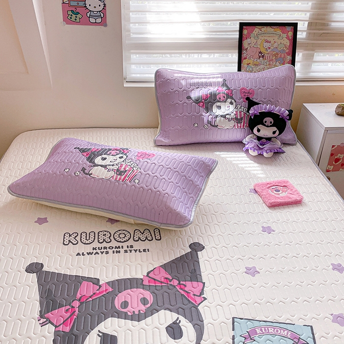 91家纺网 家纺一手货源 找家纺 金爱家 2024款三丽鸥乳胶凉席床笠款 相机库洛米