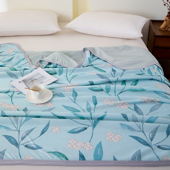 91家纺网 家纺一手货源 找家纺 吾诺家居 2024新款冰嘟嘟微重力硅胶夏被 清雅兰