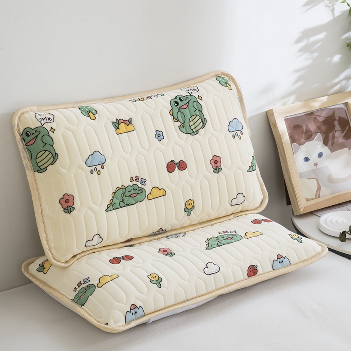 91家纺网 家纺一手货源 找家纺 纽乐家纺 2024新款儿童乳胶枕套 呆萌恐龙