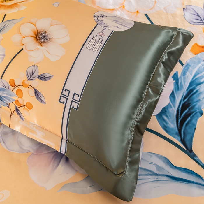 91家纺网 家纺一手货源 找家纺 梦舒羽 2025新款可水洗冰丝枕套宿舍单人凉爽枕头套 暗香