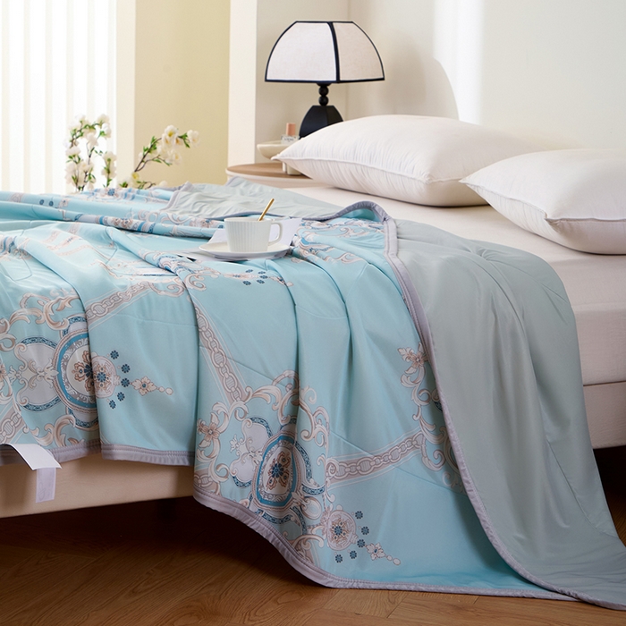 91家纺网 家纺一手货源 找家纺 吾诺家居 2024新款冰嘟嘟微重力硅胶夏被 欧点