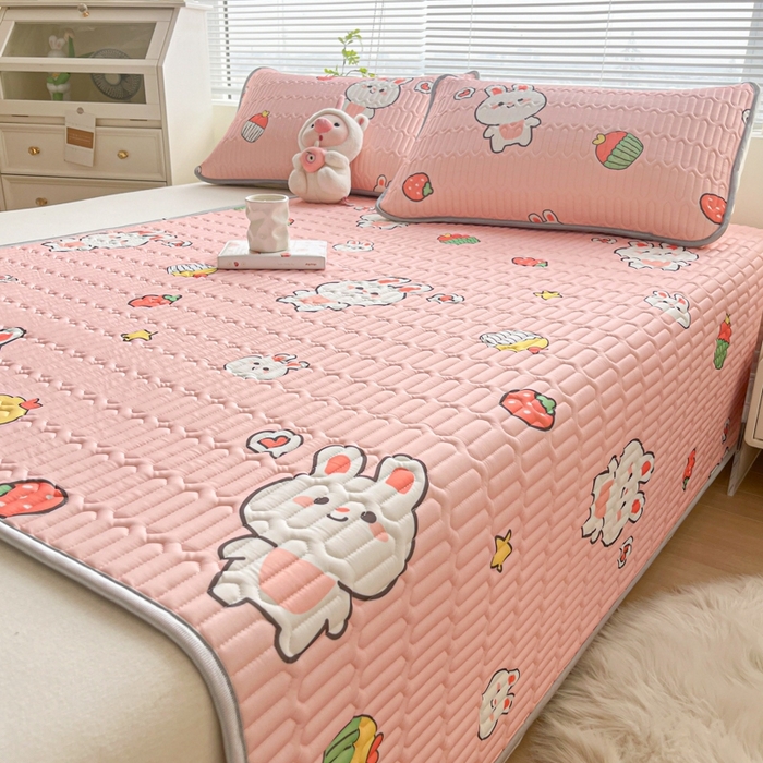 91家纺网 家纺一手货源 找家纺 东宇床垫 2025新款A类凉感丝乳胶成人凉席 仔仔兔