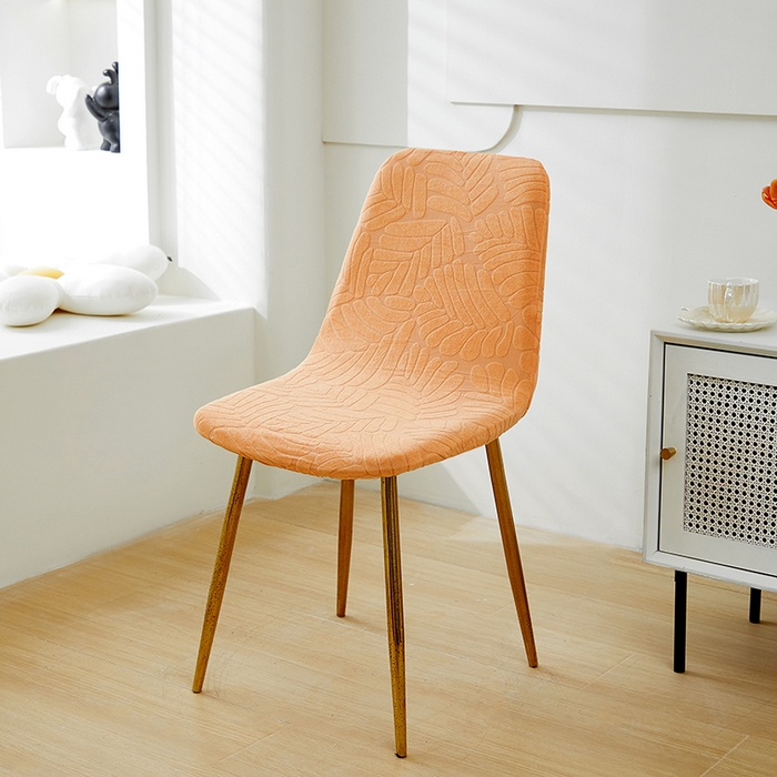 91家纺网 家纺一手货源 找家纺 共鸣沙发套 2024新款臻品提花系列椅套（短背款弧形椅套） 织叶-卡橙