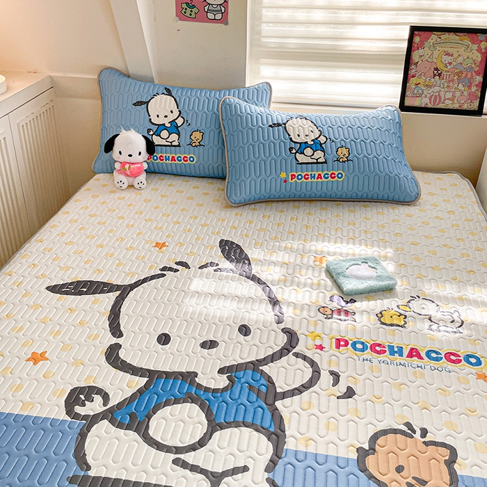 91家纺网 家纺一手货源 找家纺 金爱家 2024款三丽鸥乳胶凉席床笠款 星星帕哈狗