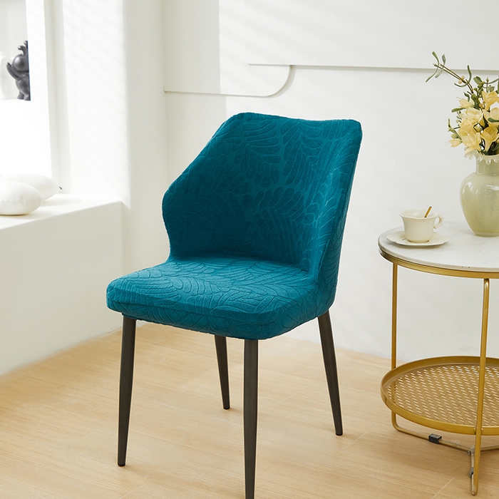 91家纺网 家纺一手货源 找家纺 共鸣沙发套 2024新款臻品提花系列椅套（扇形椅套） 织叶-净蓝