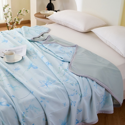 91家纺网 家纺一手货源 找家纺 吾诺家居 2024新款冰嘟嘟微重力硅胶夏被 温情初夏