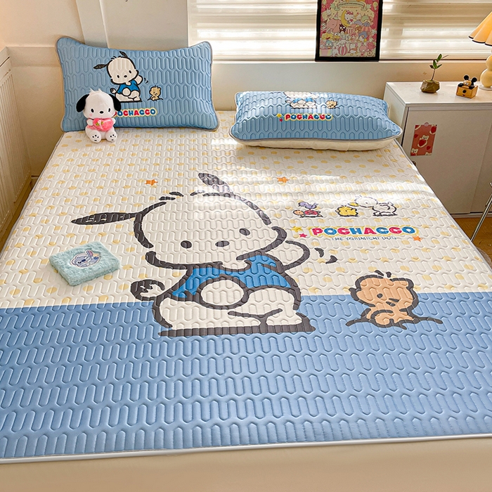 91家纺网 家纺一手货源 找家纺 金爱家 2024款三丽鸥乳胶凉席床笠款 星星帕哈狗