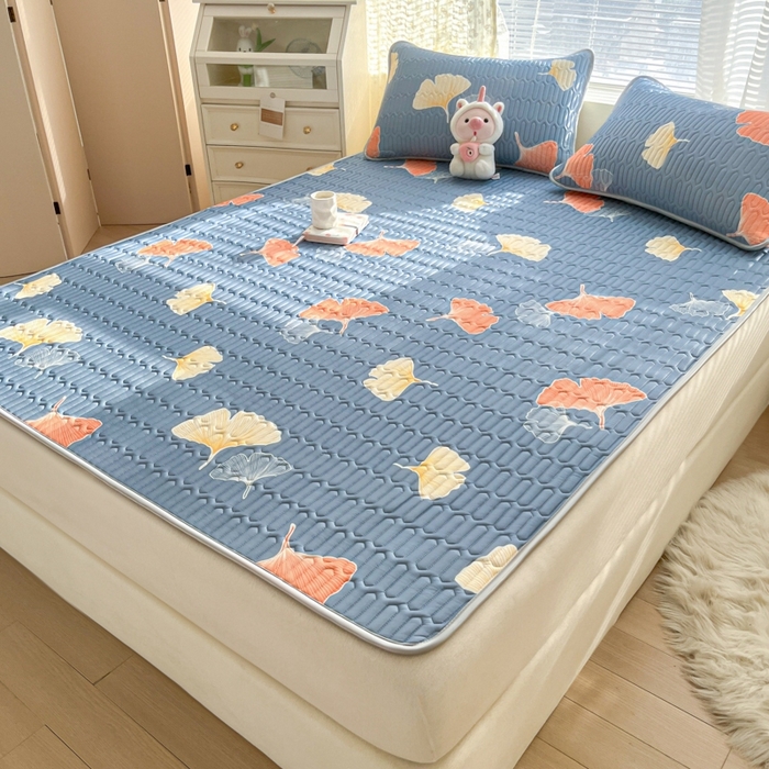 91家纺网 家纺一手货源 找家纺 东宇床垫 2025新款A类凉感丝乳胶成人凉席 三生有杏