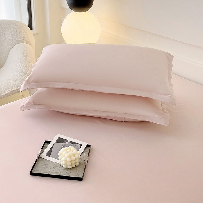 91家纺网 家纺一手货源 找家纺 楠沐家纺 2025年新款芦荟棉柔软亲肤纯色枕套 粉红