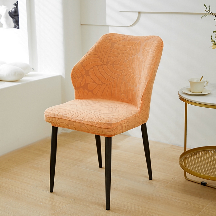 91家纺网 家纺一手货源 找家纺 共鸣沙发套 2024新款臻品提花系列椅套（扇形椅套） 织叶-卡橙