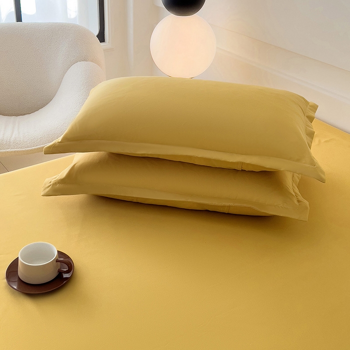 91家纺网 家纺一手货源 找家纺 楠沐家纺 2025年新款芦荟棉柔软亲肤纯色枕套 金色