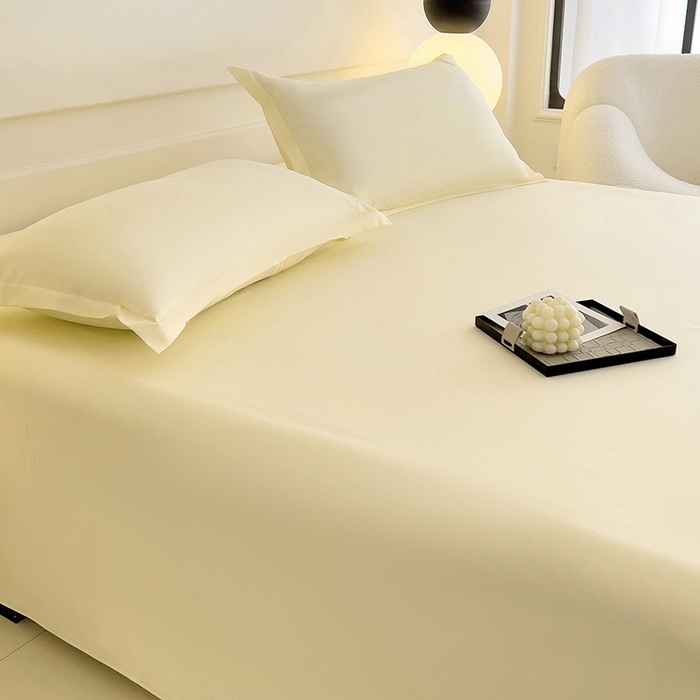 91家纺网 家纺一手货源 找家纺 楠沐家纺 2025年新款芦荟棉柔软亲肤纯色枕套 米黄