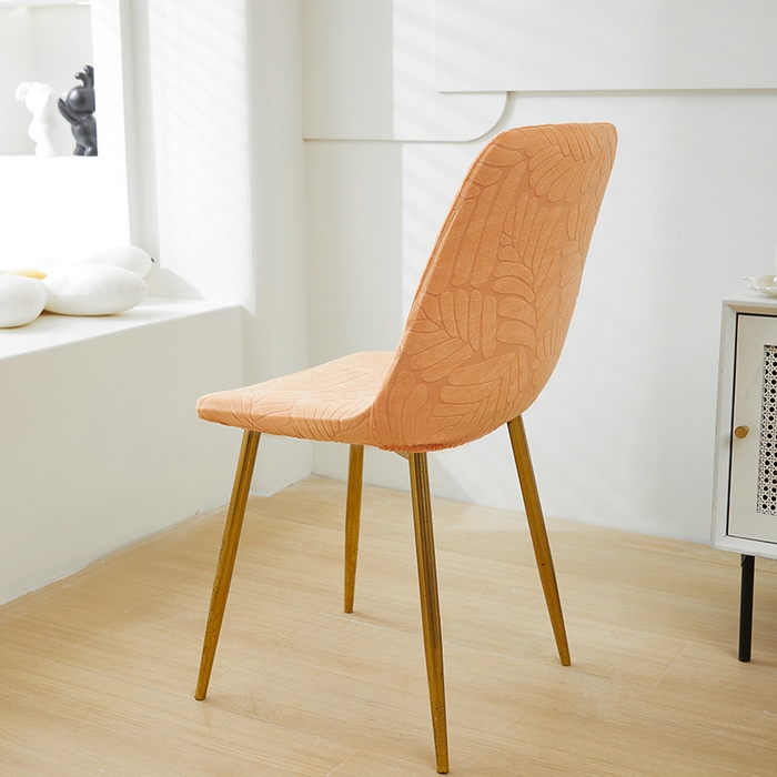 91家纺网 家纺一手货源 找家纺 共鸣沙发套 2024新款臻品提花系列椅套（短背款弧形椅套） 织叶-卡橙