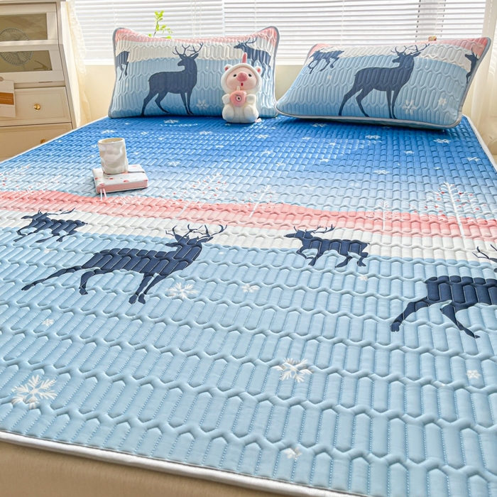 91家纺网 家纺一手货源 找家纺 东宇床垫 2025新款A类凉感丝乳胶成人凉席 一路相伴