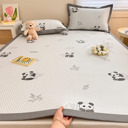 91家纺网 家纺一手货源 找家纺 （总）柒月家居 2024新款PE凉感豆豆复合款凉席套件